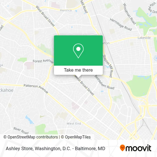 Ashley Store map