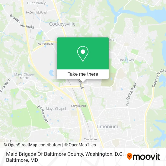 Maid Brigade Of Baltimore County map