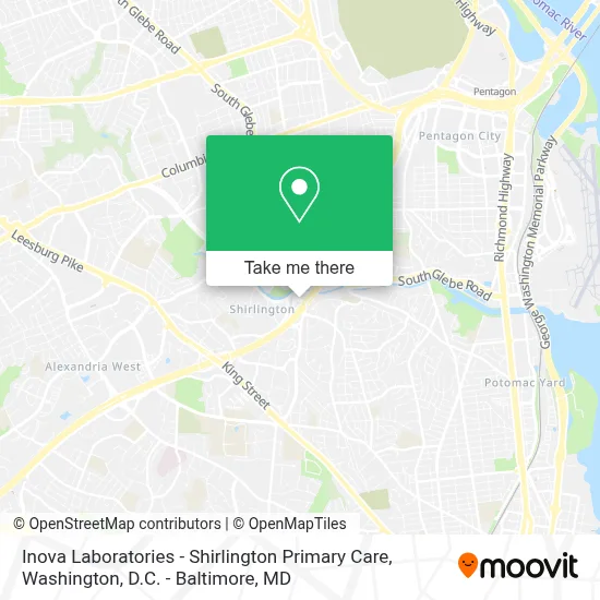 Inova Laboratories - Shirlington Primary Care map