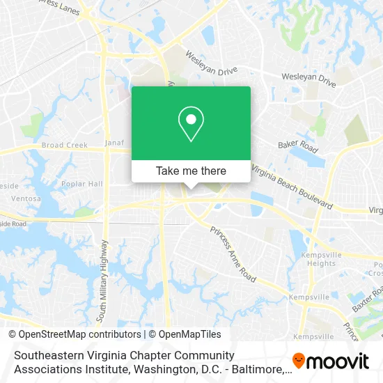 Southeastern Virginia Chapter Community Associations Institute map