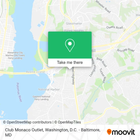 Club Monaco Outlet map