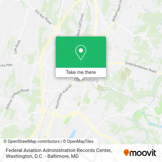 Federal Aviation Administration Records Center map