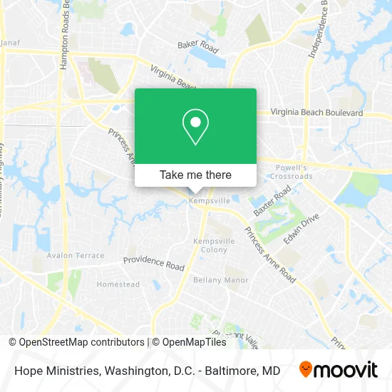 Hope Ministries map