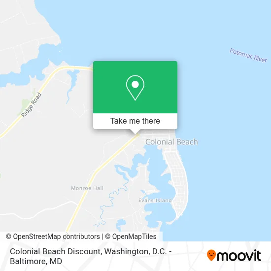 Colonial Beach Discount map