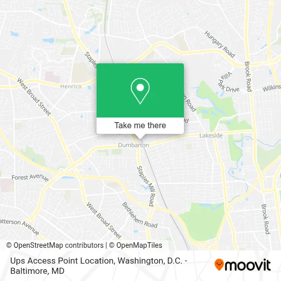 Ups Access Point Location map