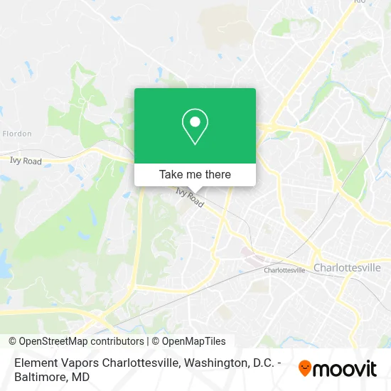 Element Vapors Charlottesville map