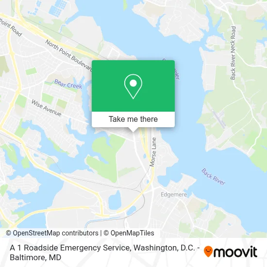 A 1 Roadside Emergency Service map
