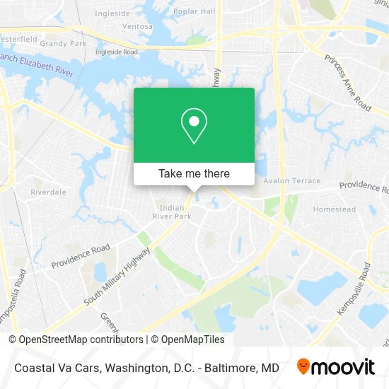 Coastal Va Cars map
