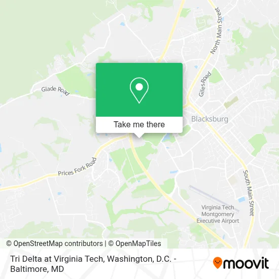 Tri Delta at Virginia Tech map
