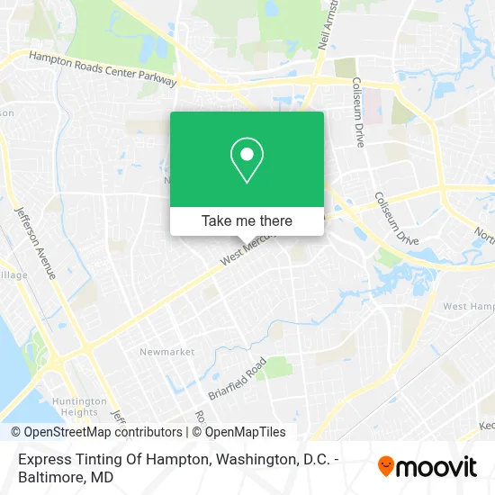 Express Tinting Of Hampton map