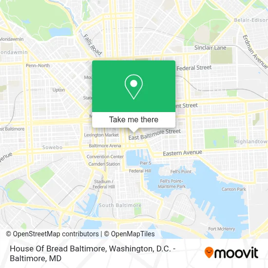 House Of Bread Baltimore map