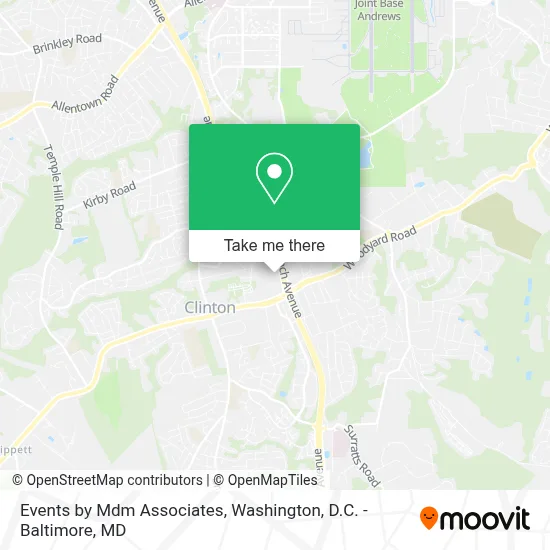 Events by Mdm Associates map