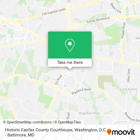 Historic Fairfax County Courthouse map