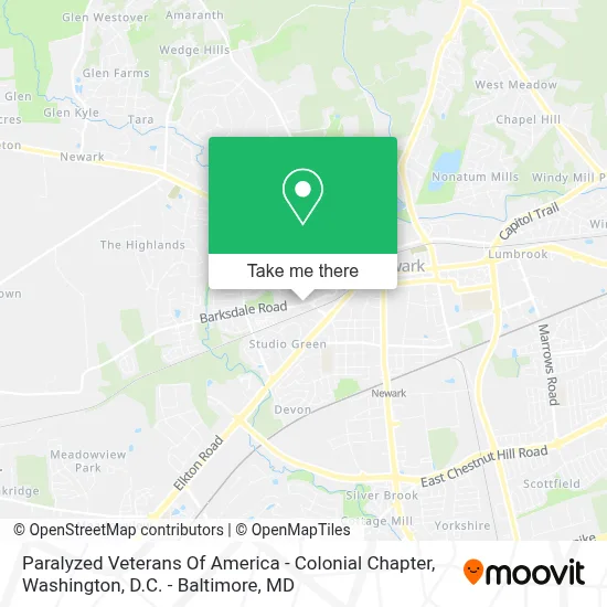 Paralyzed Veterans Of America - Colonial Chapter map