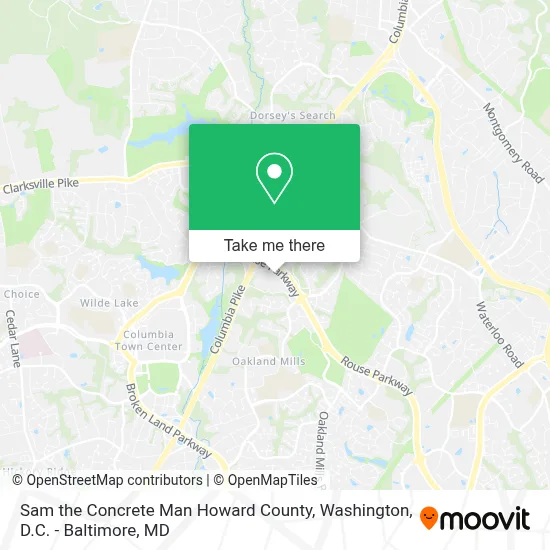 Sam the Concrete Man Howard County map