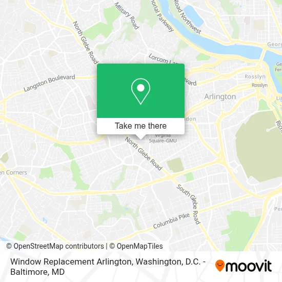 Window Replacement Arlington map