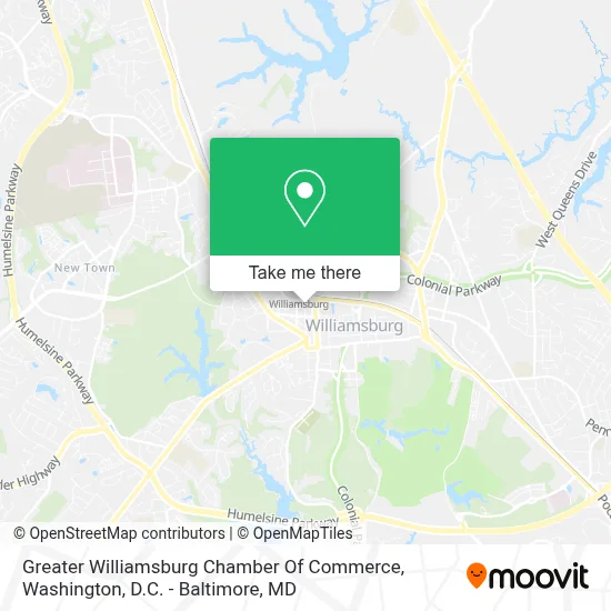 Greater Williamsburg Chamber Of Commerce map