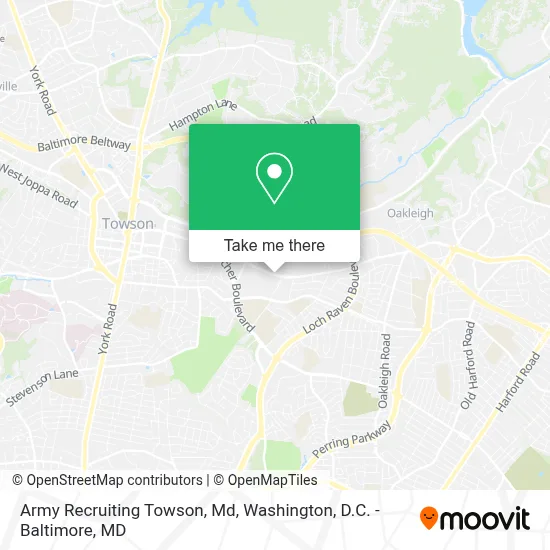Army Recruiting Towson, Md map