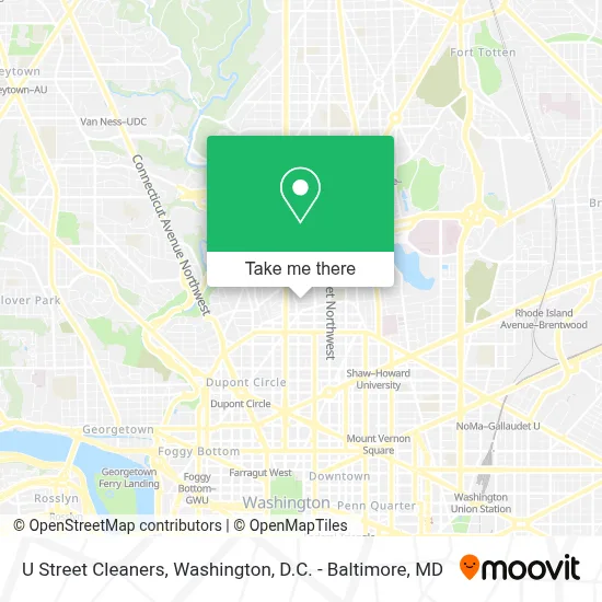 U Street Cleaners map