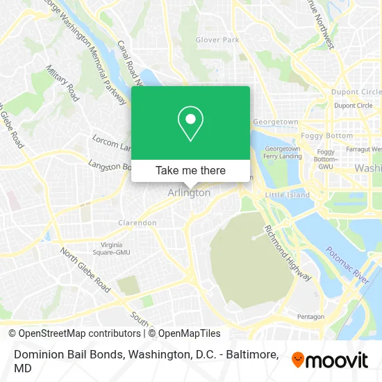 Dominion Bail Bonds map