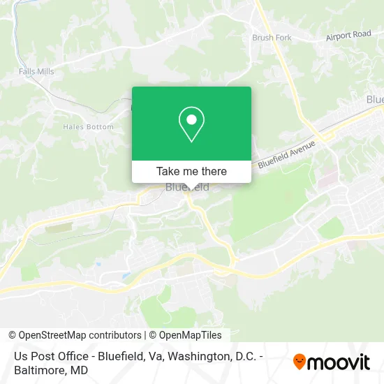 Us Post Office - Bluefield, Va map