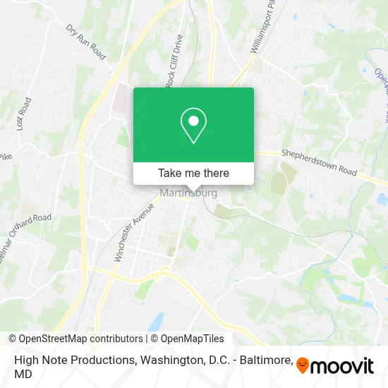 High Note Productions map