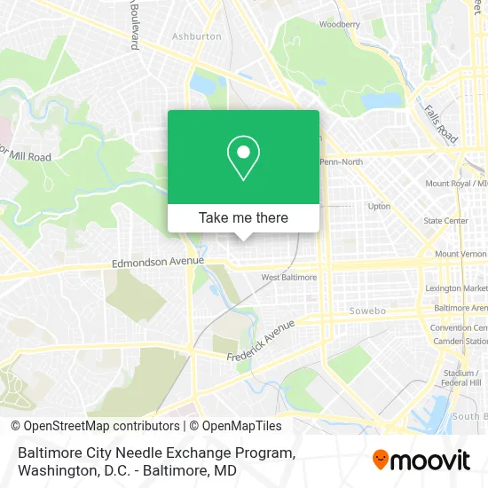 Baltimore City Needle Exchange Program map