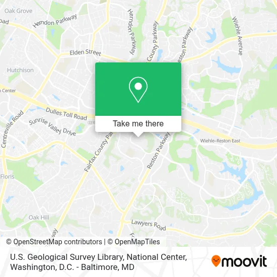 U.S. Geological Survey Library, National Center map