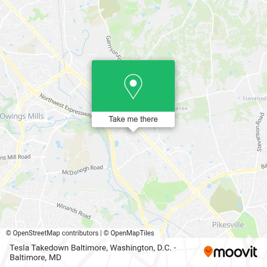 Tesla Takedown Baltimore map