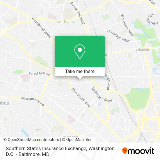Southern States Insurance Exchange map