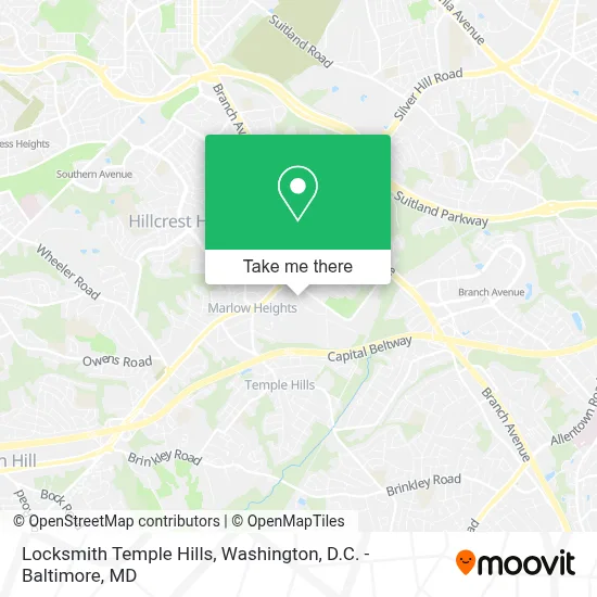 Locksmith Temple Hills map