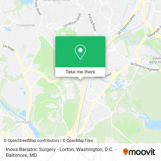 Inova Bariatric Surgery - Lorton map