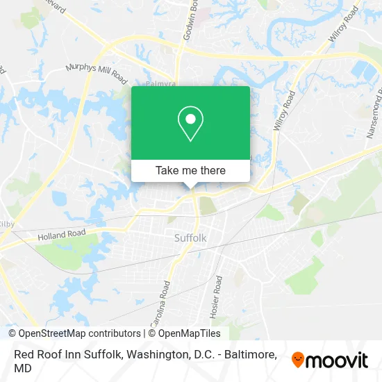 Red Roof Inn Suffolk map