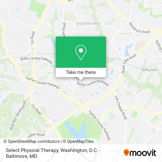 Select Physical Therapy map