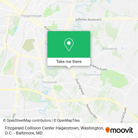 Fitzgerald Collision Center Hagerstown map