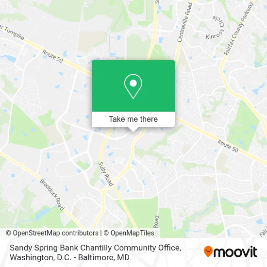Sandy Spring Bank Chantilly Community Office map