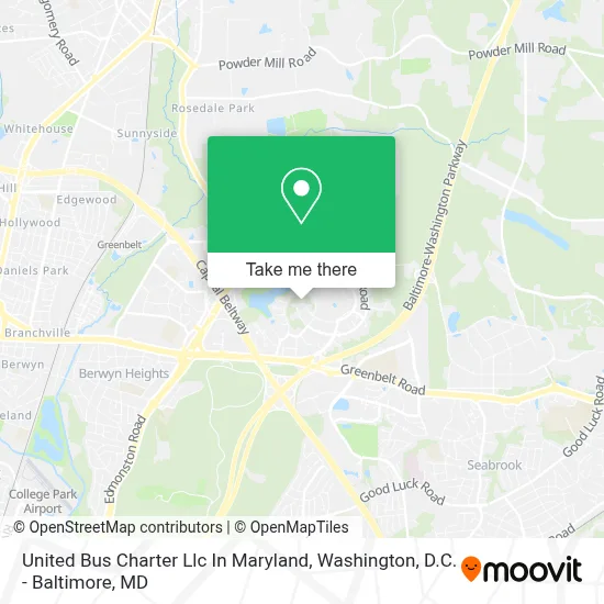 United Bus Charter Llc In Maryland map