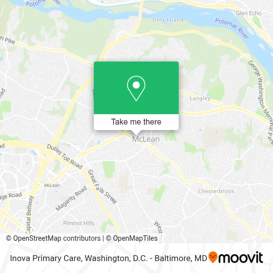 Inova Primary Care map