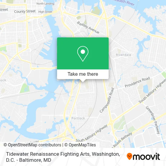 Tidewater Renaissance Fighting Arts map
