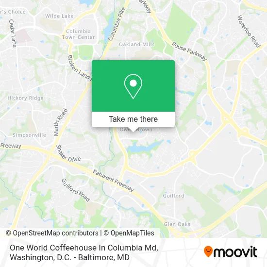 One World Coffeehouse In Columbia Md map