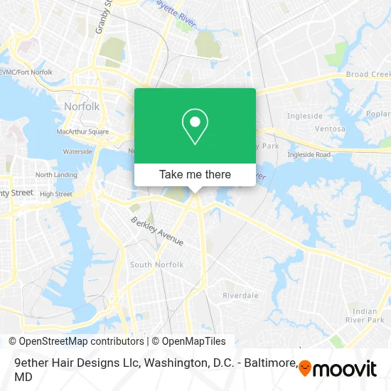 9ether Hair Designs Llc map