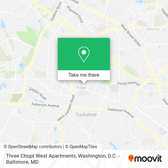 Three Chopt West Apartments map