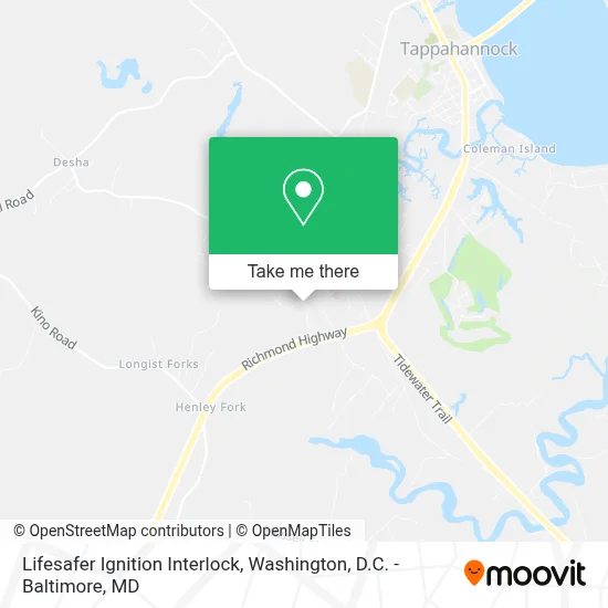 Lifesafer Ignition Interlock map