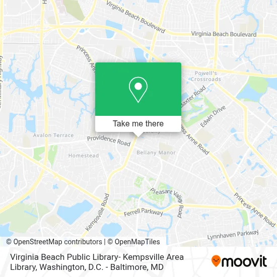 Virginia Beach Public Library- Kempsville Area Library map