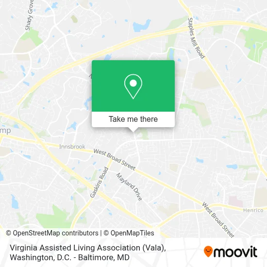 Virginia Assisted Living Association (Vala) map