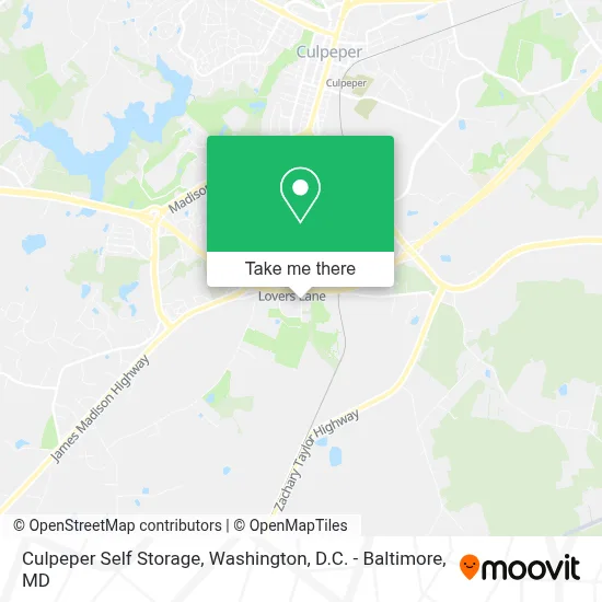 Culpeper Self Storage map