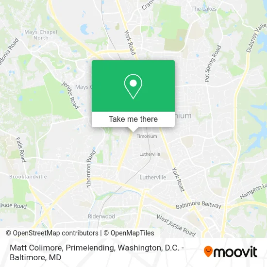 Matt Colimore, Primelending map