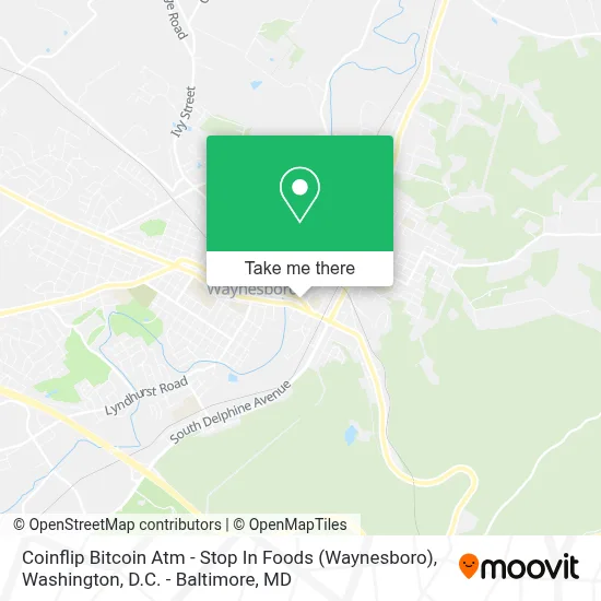 Coinflip Bitcoin Atm - Stop In Foods (Waynesboro) map