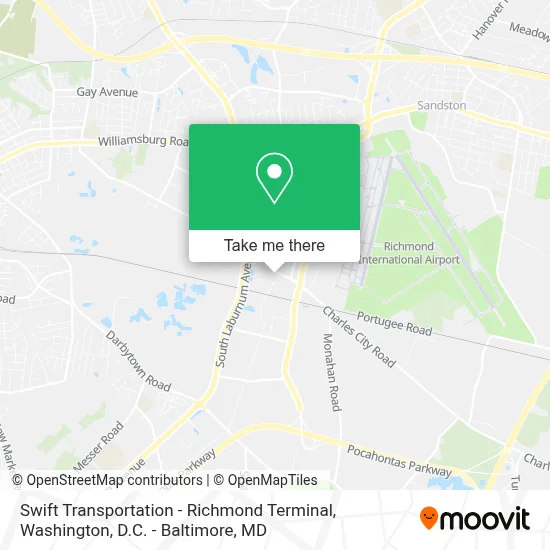 Swift Transportation - Richmond Terminal map