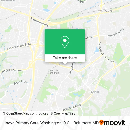 Inova Primary Care map